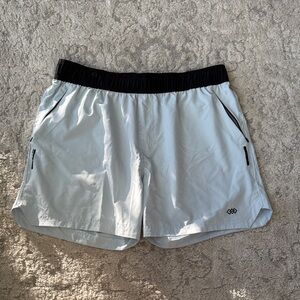 Light Blue Men's Athletic Shorts with Black Waistband